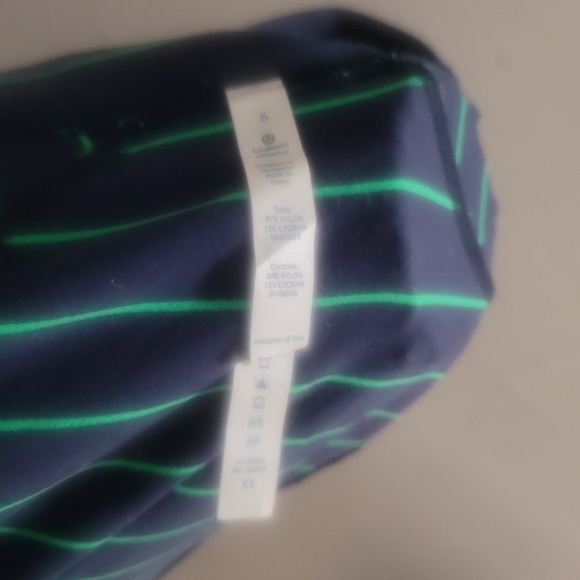 Lululemon Asana Jacket Size 6 Blue Green Stripped Full Zip Thumb Hole Yoga women - Picture 10 of 15